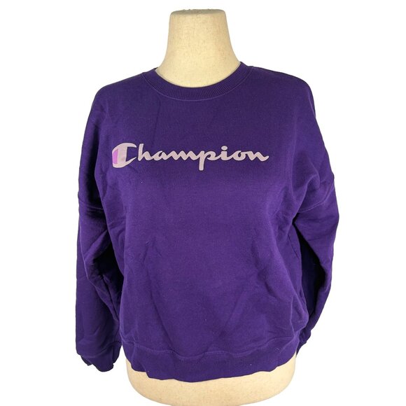 Champion Crewneck Sweatshirt | Purple Y2K Vintage | Size Large - Picture 1 of 9